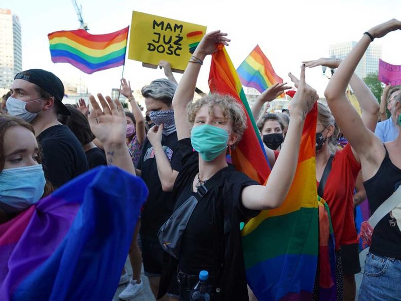 Protesto na Polônia contra homofobia