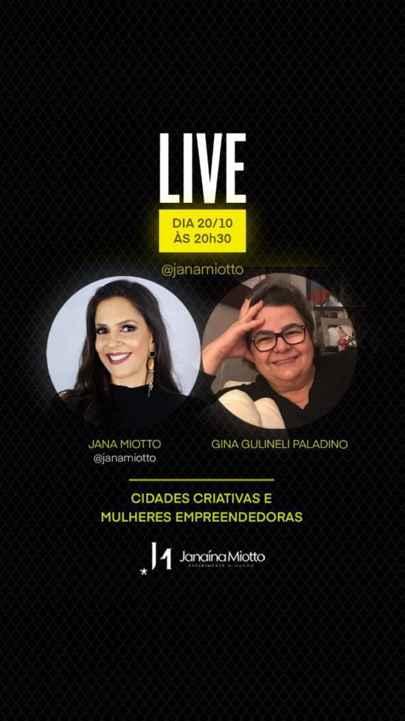 Live Cidades criativas e Mulheres empreendedoras 