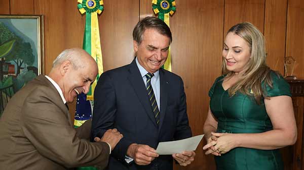 Jair Bolsonaro e Daniela Reinehr, governadora de SC