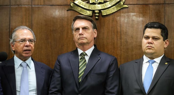 Guedes, Bolsonaro e Alcolumbre