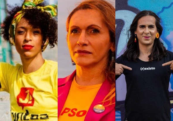 Da esq. para a dir.: Erika Hilton (PSOL), Linda Brasil (PSOL) e Duda Salabert (PDT) (Foto: Reprodução/Instagram/Arquivo Pessoal)