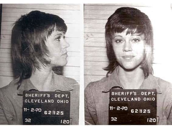 Jane Fonda detida em protesto pelo meio ambiente em 1970 Foto: Reprodução