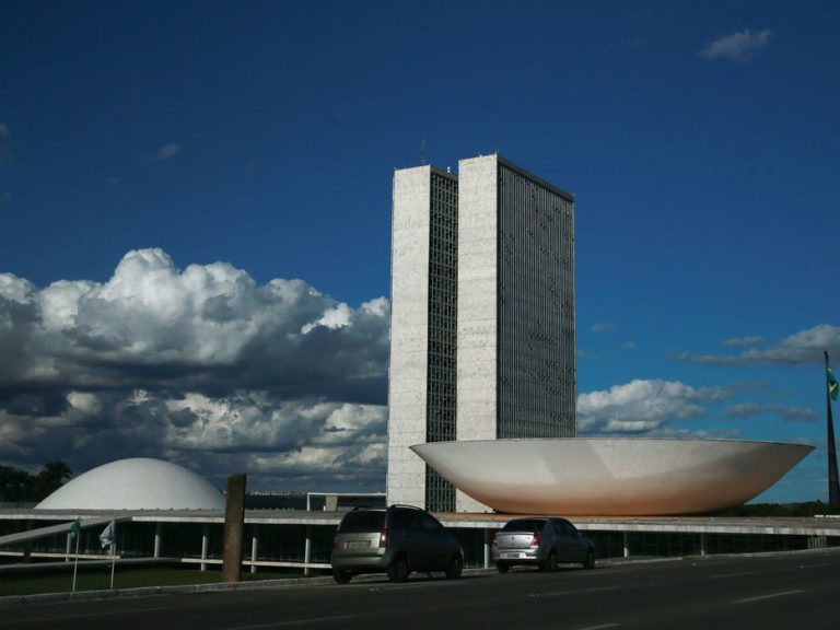 A cúpula menor, voltada para baixo, abriga o Plenário do Senado Federal. A cúpula maior, voltada para cima, abriga o Plenário da Câmara dos Deputados. Foto: Marcello Casal JR/ Agência Brasil