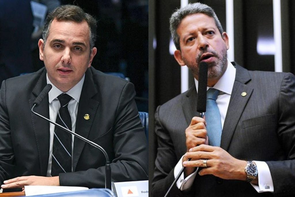 Os candidatos apoiados pelo presidente Jair Bolsonaro nas disputas pelas presidências do Senado e da Câmara, Rodrigo Pacheco e Arthur Lira. (Imagem: Modificada/Internet)