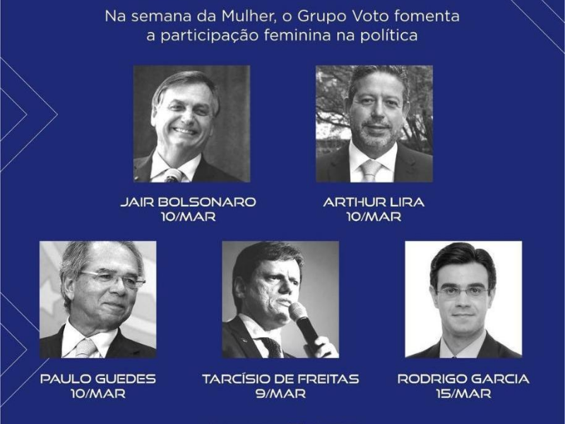  Evento sobre "mulheres no centro do poder", com a participação de Bolsonaro e mais quatro homens, recebeu 124 milhões de reais do governo