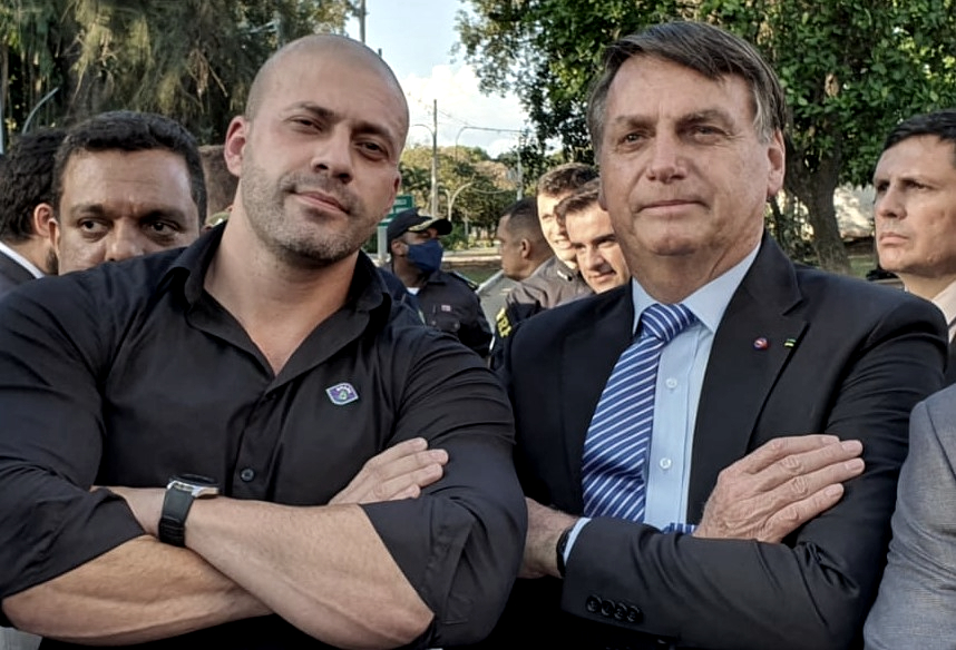 Ex-deputado Daniel Silveira e o ex-presidente Jair Bolsonaro. Foto: Divulgação.