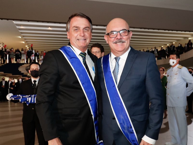 Presidente Jair Bolsonaro e o ex-ministro Milton Ribeiro. Foto: Reprodução