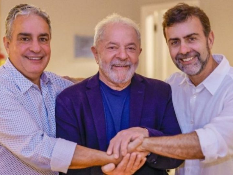 Ceciliano, Lula e Freixo.
Créditos: Reprodução/Twitter André Ceciliano