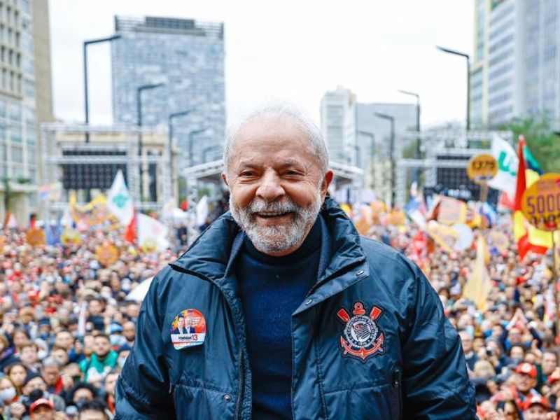 Ex-presidente Lula durante comício em São Paulo. Foto: Ricardo Stuckert