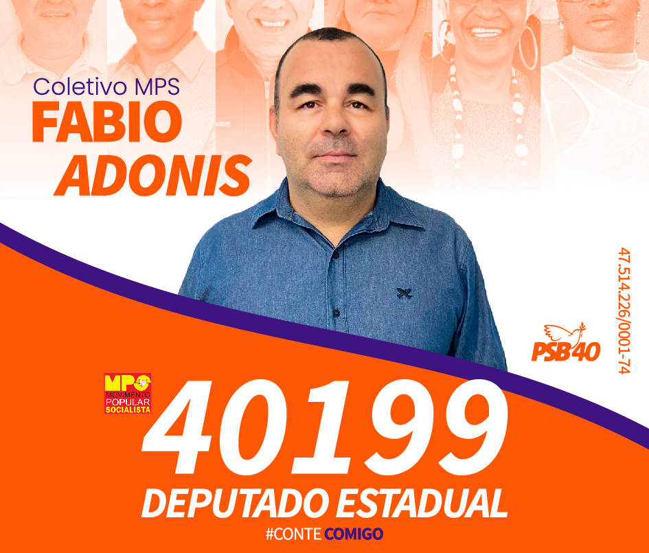 Conheça a trajetoria e as principais propostas do candidato a deputado estadual por São aulo, Fabio Adonis (PSB)