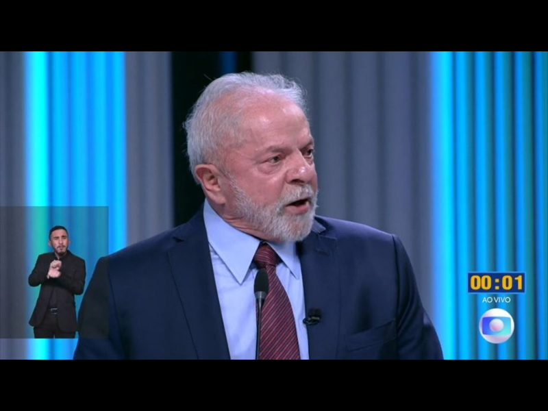 Lula durante o debate da TV Globo. Foto: Reprodução vídeo/TV Globo