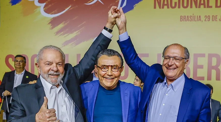 Lula, Carlos Siqueira e Alckmin. Foto: Matheus Tourinhos.