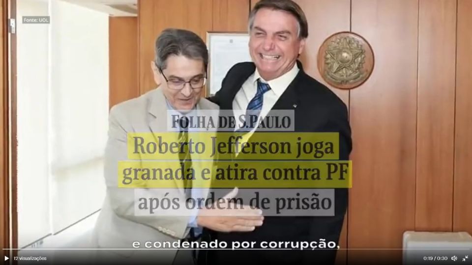 Vídeo mostra violência bolsonarista, com ataques em igrejas e crimes de ódio. "Roberto Jefferson, um dos principais aliados de Bolsonaro"