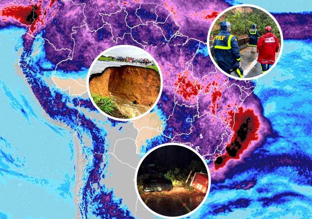 Com as fortes chuvas em todo o país, Inmet emite alerta máximo em vários estados para riscos de deslizamentos e trágedias causadas pelo tempo