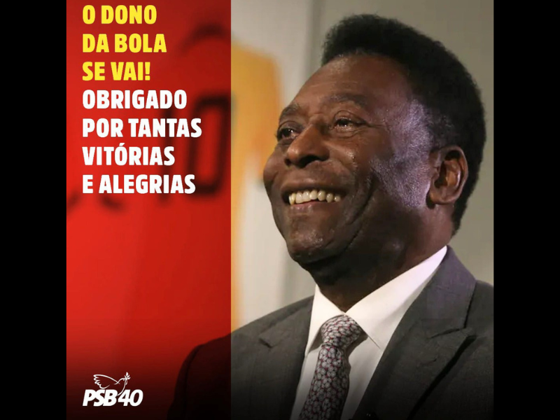 Presidente do PSB, Carlos Siqueira, homenageou Pelé. Foto: PSB Nacional.