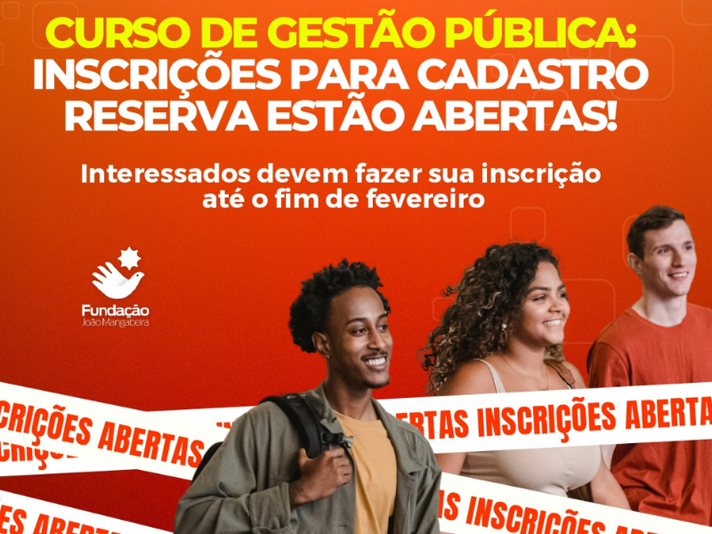 FJM abre inscrições para cadastro reserva do curso de Gestão Pública