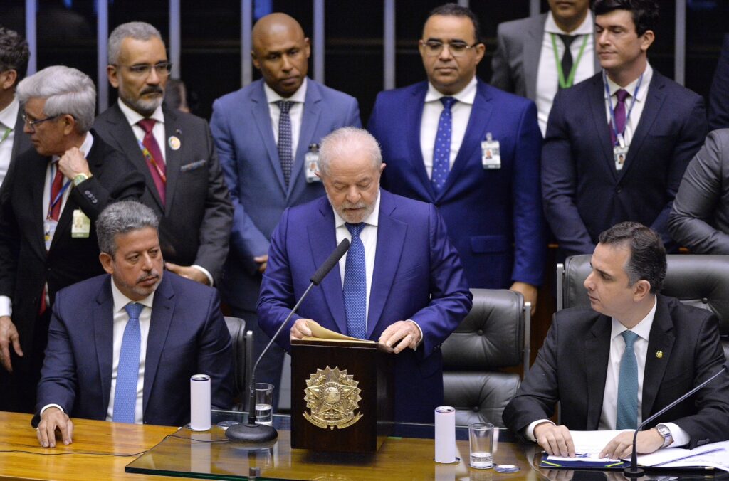 Lula durante discurso de posse no Congresso Nacional. Foto: Alessandro Dantas/PT no Senado