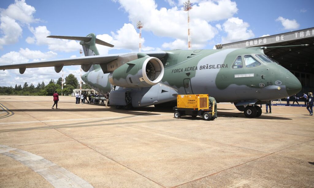 Aeronave KC-390 Millennium da Força Aérea Brasileira (FAB). Foto: José Cruz/Agência Brasil.