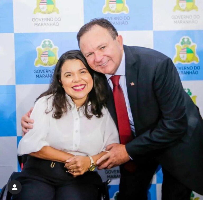 O governador Carlos Brandão e Isabelle Passinho. Foto: Divulgação. 