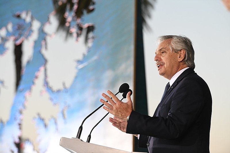 Alberto Fernández diz que Argentina tem segundo maior reservatório de gás não convencional do mundo e poderia abastecer países europeus. Foto: Casa Rosada.