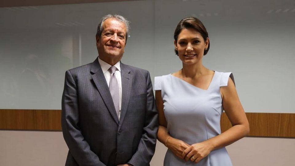 Valdemar Costa Neto e Michelle Bolsonaro. Créditos: Instagram